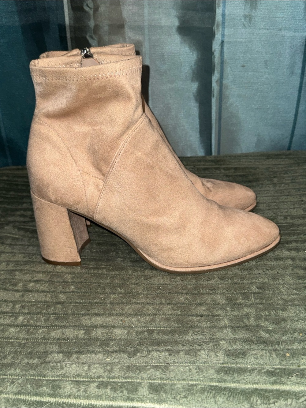 Marc Fisher Suede Ankle Booties - Beige